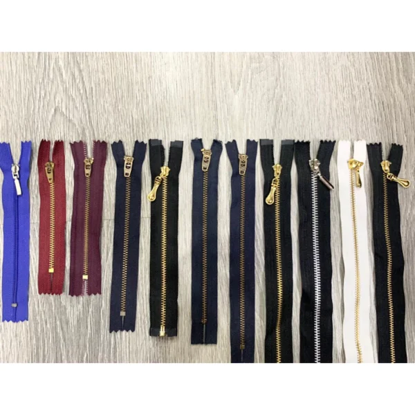 Dây kéo khoá đồng 1 chiều ( răng vàng) Dây kéo răng đồng răng nhôm Khóa Kéo Kim Loại Màu Vàng Đồng túi xách quần áo đầm