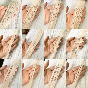 Dây ren chỉ cotton trang trí quần áo viền Ren vải,ren cotton vintage phụ kiện 5