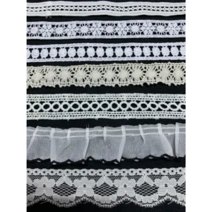 Dây ren chỉ cotton trang trí quần áo viền Ren vải,ren cotton vintage phụ kiện 5