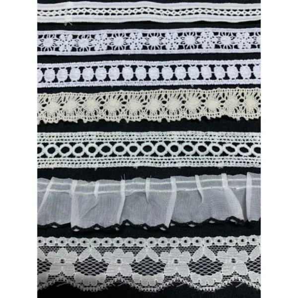 Dây ren chỉ cotton trang trí quần áo viền Ren vải,ren cotton vintage phụ kiện 5