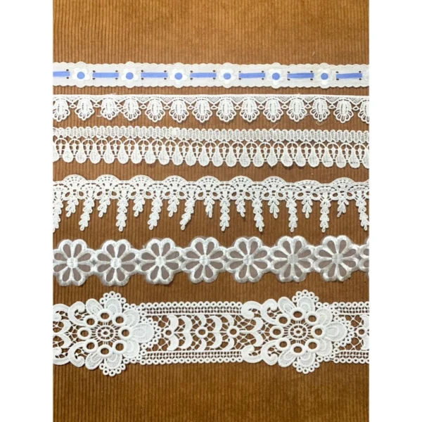 Dây ren chỉ cotton trang trí quần áo viền Ren vải,ren cotton vintage phụ kiện 5