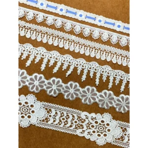 Dây ren chỉ cotton trang trí quần áo viền Ren vải,ren cotton vintage phụ kiện 5