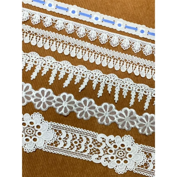 Dây ren chỉ cotton trang trí quần áo viền Ren vải,ren cotton vintage phụ kiện 5