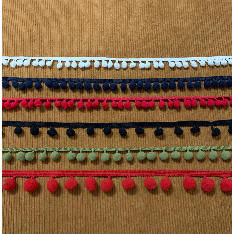 Ren viền tua rua, viền quả pom pom trang trí quần áo,phụ kiện 16 phụ liệu +