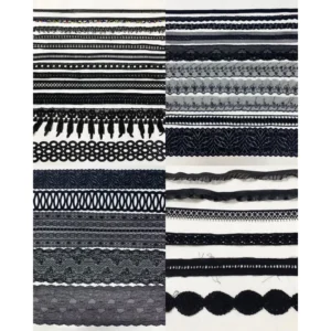 Set 2m và 3m vải ren viền,ren thun,thun ren đen trang trí 8