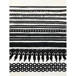 Set 2m và 3m vải ren viền,ren thun,thun ren đen trang trí 8